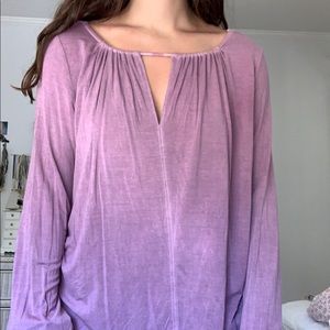 Purple Long Sleeve Peasant Top